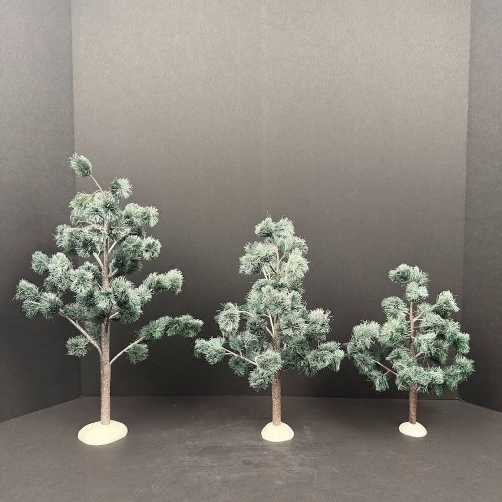 Department 56 Village Accessories Jack Pine Trees Set of 3 52622, Retired